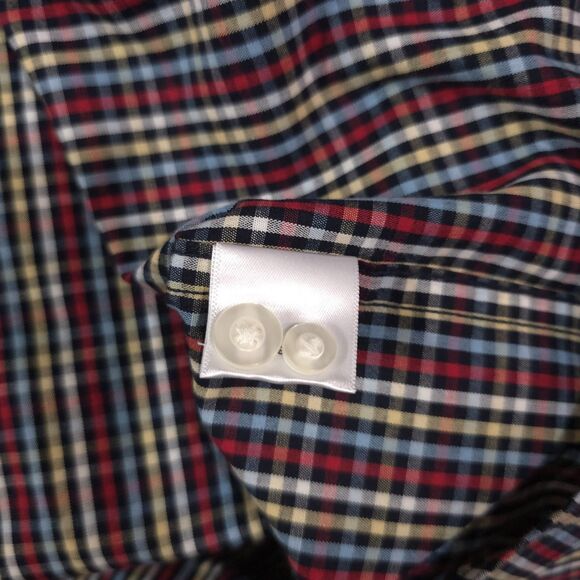 Button Long Sleeve Collared Shirt MensXL Colorful Plaid Lightweight Cotton Dress - Picture 15 of 16